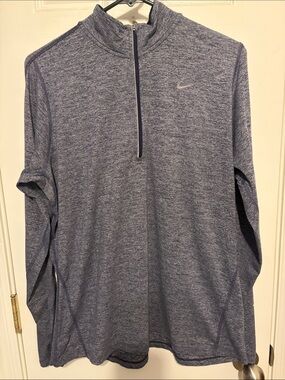 Nike Women’s Blue Heathered Quarter-Zip Pullover, XL